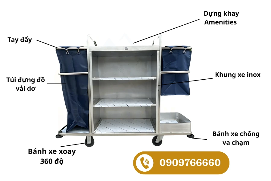 Mô tả xe đẩy dọn phòng VS61X04-304