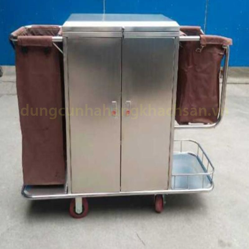 Xe làm phòng inox 2 túi 2 cửa VS61X11-ADD