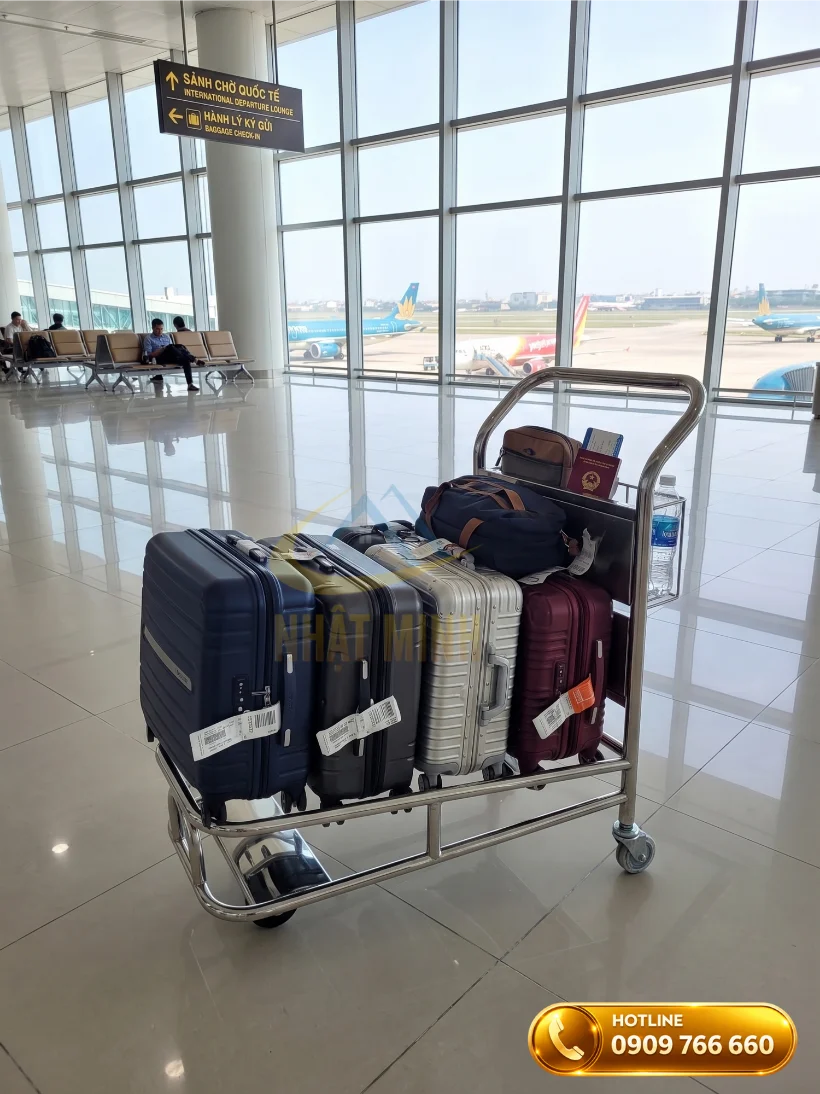 Xe đẩy hành lý sân bay chống ồn chịu tải cao