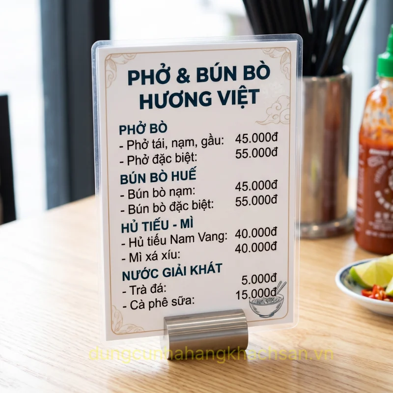 Bảng menu BF-BT006 kẹp bảng menu khổ A5