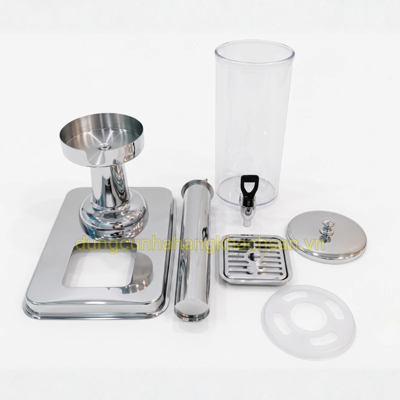 Cấu tạo các bộ phận bình đựng nước ép trái cây inox thường BFNM2221-1