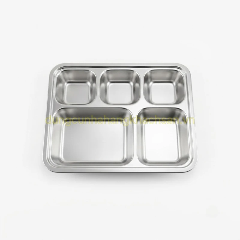 Khay đựng cơm inox 5 ngăn 304 TBB-KC004