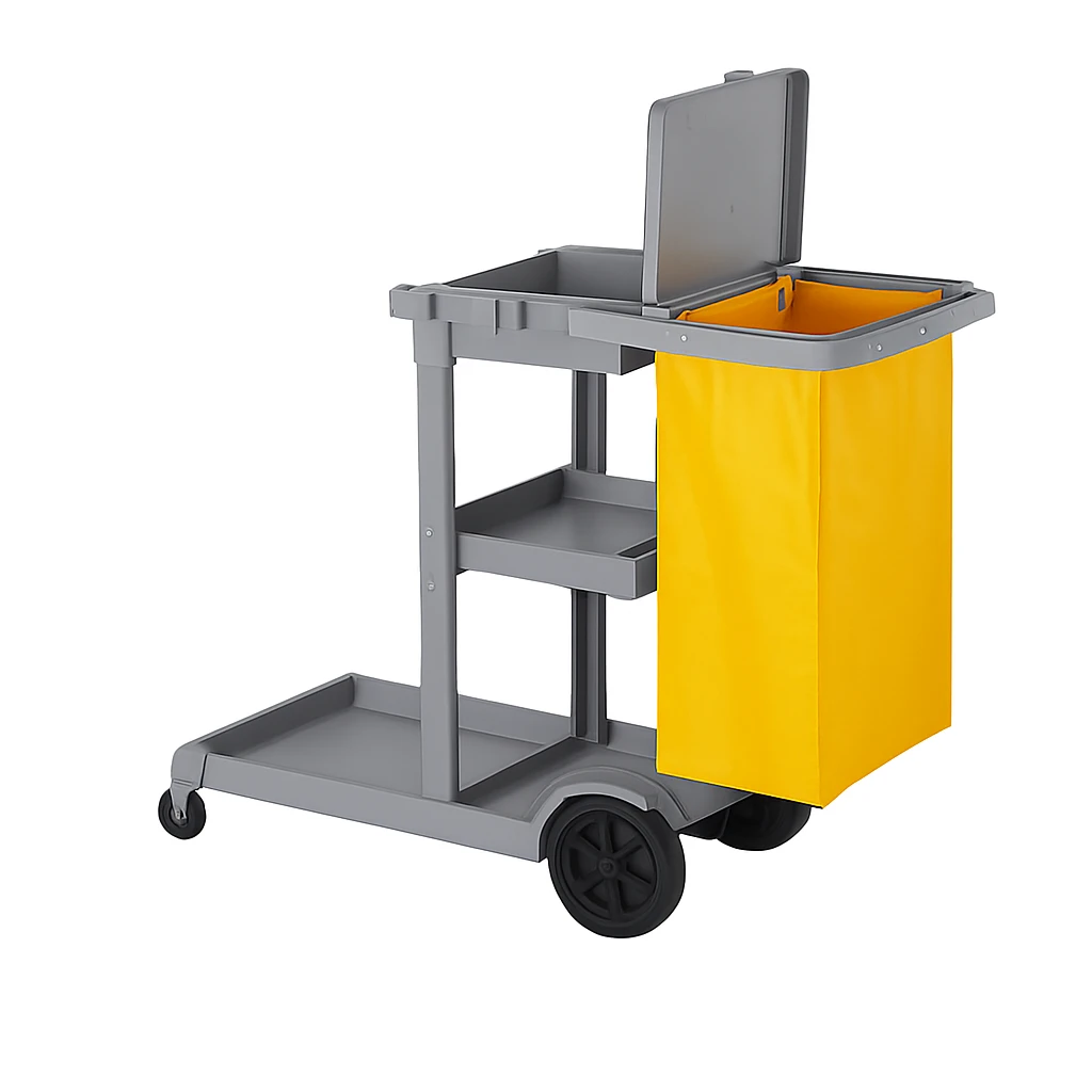 Xe đẩy dọn vệ sinh bằng nhựa cao cấp có nắp