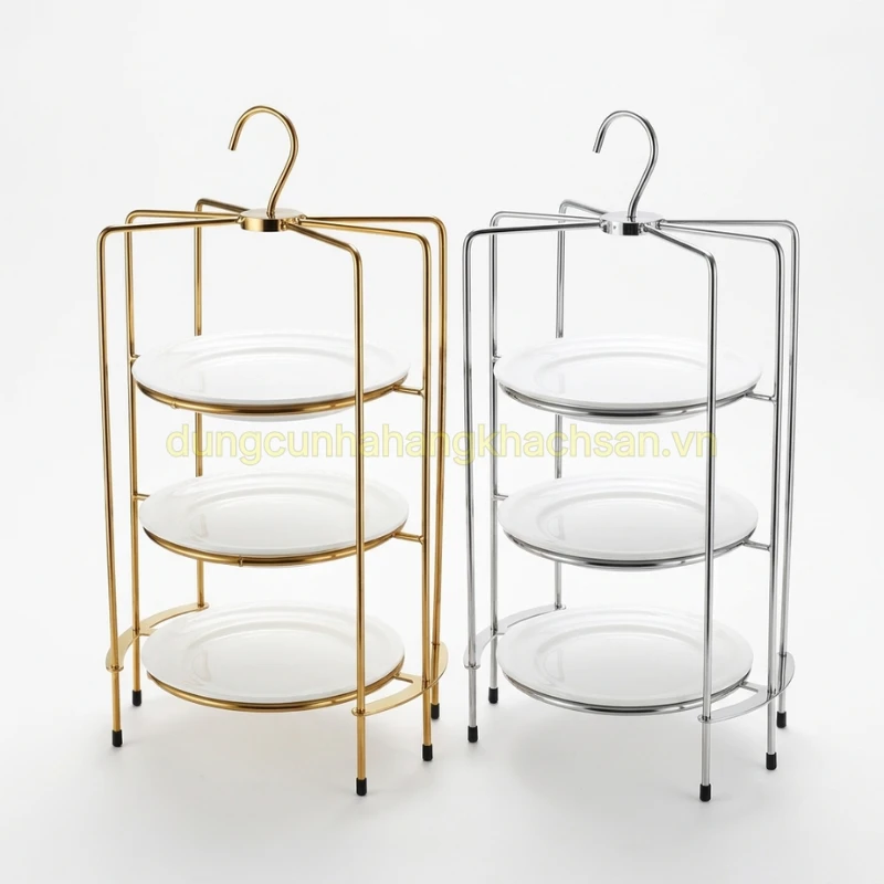 Kệ trưng bày bánh 3 tầng inox GK-NM-3T002