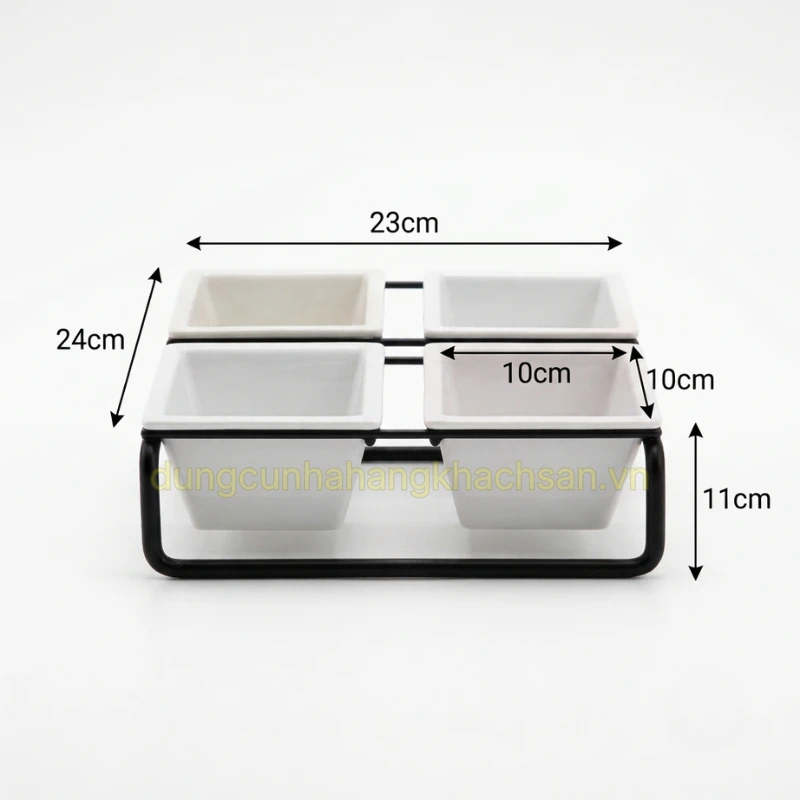 Kích thước kệ đựng sốt topping 4 ngăn GK-NM-SS4N2T
