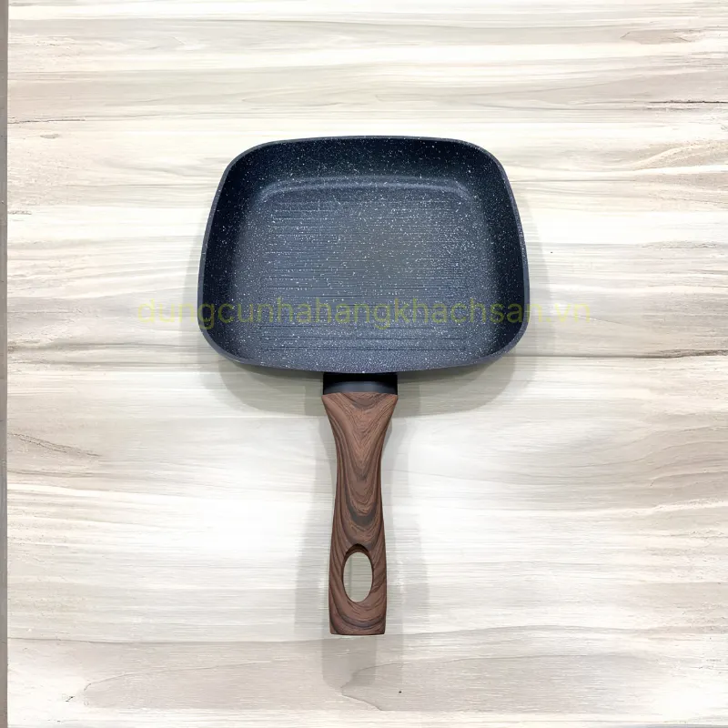 Chảo chiên chống dính vuông cán gỗ BE-NM2828
