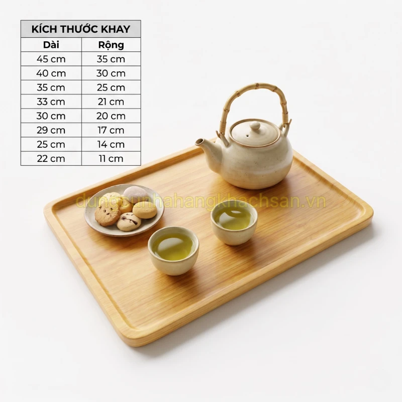 Kích thước khay gỗ chữ nhật trưng bày GK-NM-G2535