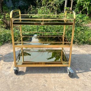 Xe đẩy inox 3 tầng mạ vàng: Ứng dụng đa dạng trong đời sống