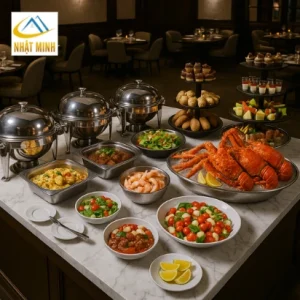 Trang trí quầy line buffet hấp dẫn