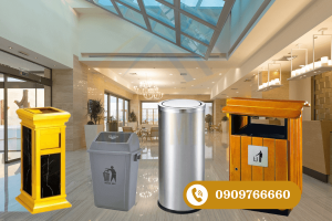 Thùng rác trang trí – nâng tầm đẳng cấp không gian nhà hàng, khách sạn