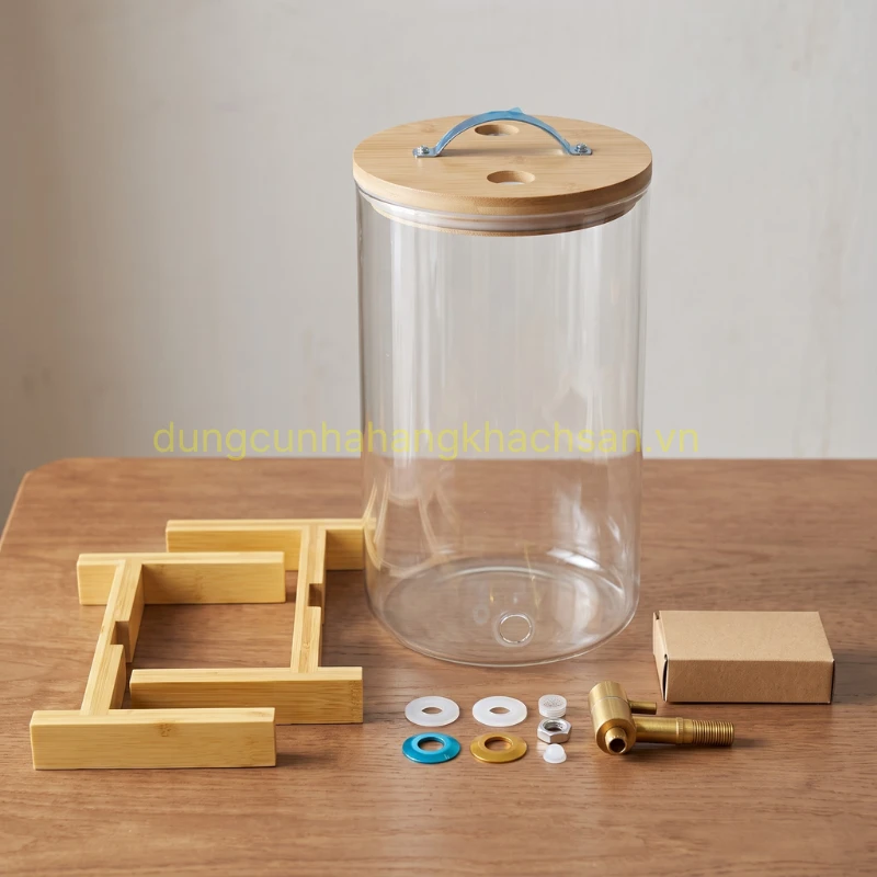 Bình Nước Trái Cây Chân Gỗ 8 Lít