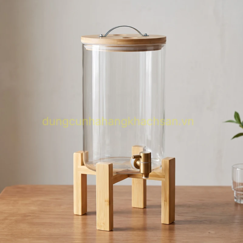 Bình Nước Trái Cây Chân Gỗ 8 Lít