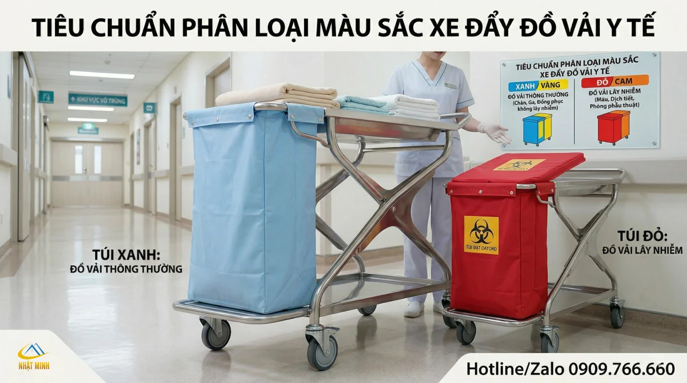 Phân loại xe đẩy đồ vải y tế