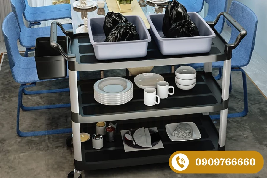 Mẹo sử dụng xe đẩy phục vụ nhà hàng đa năng hiệu quả hơn