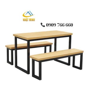 Bộ quàn ghế quán ăn ghế liền