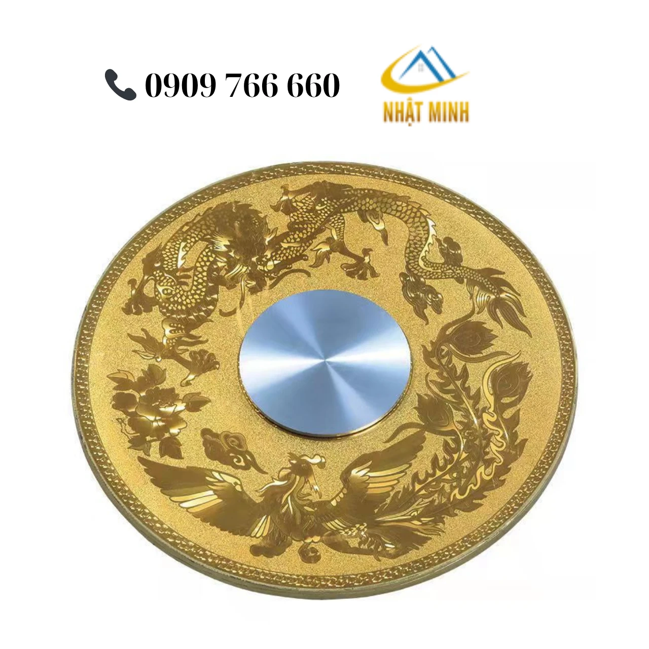 Đế mâm xoay bàn tiệc vàng rồng phụng PT25M05