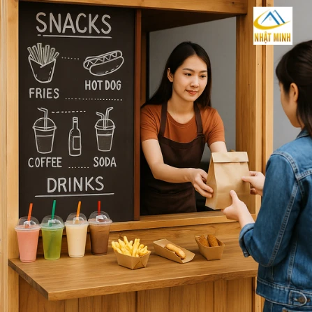Mô hình quán ăn vặt take away