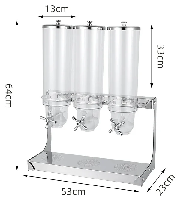 Bình đựng ngũ cốc 3 ngăn bằng inox