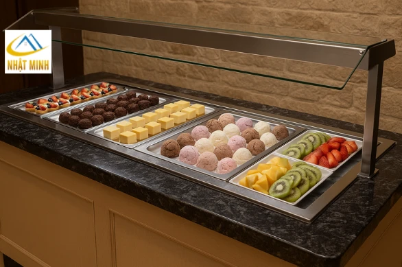 Quầy tráng miệng lạnh mặt đá hoa cương