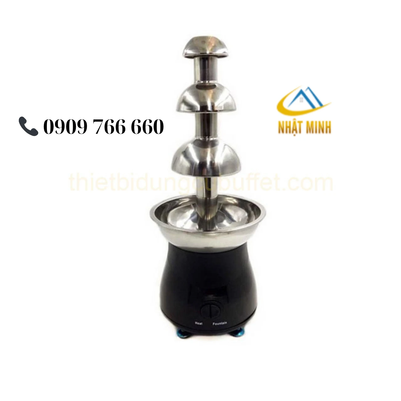 Tháp phun socola 3 tầng bằng inox