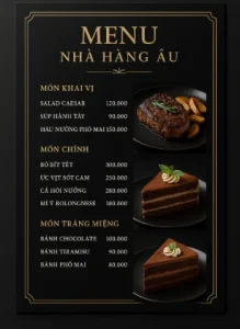 Thiết kế menu nhà hàng đẹp