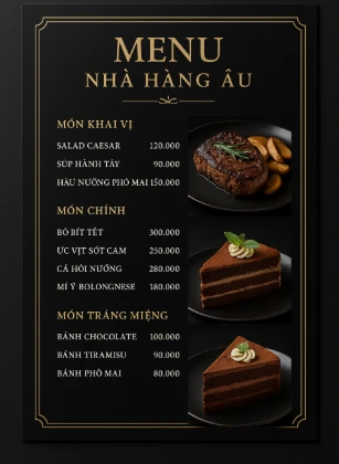 Thiết kế menu nhà hàng đẹp