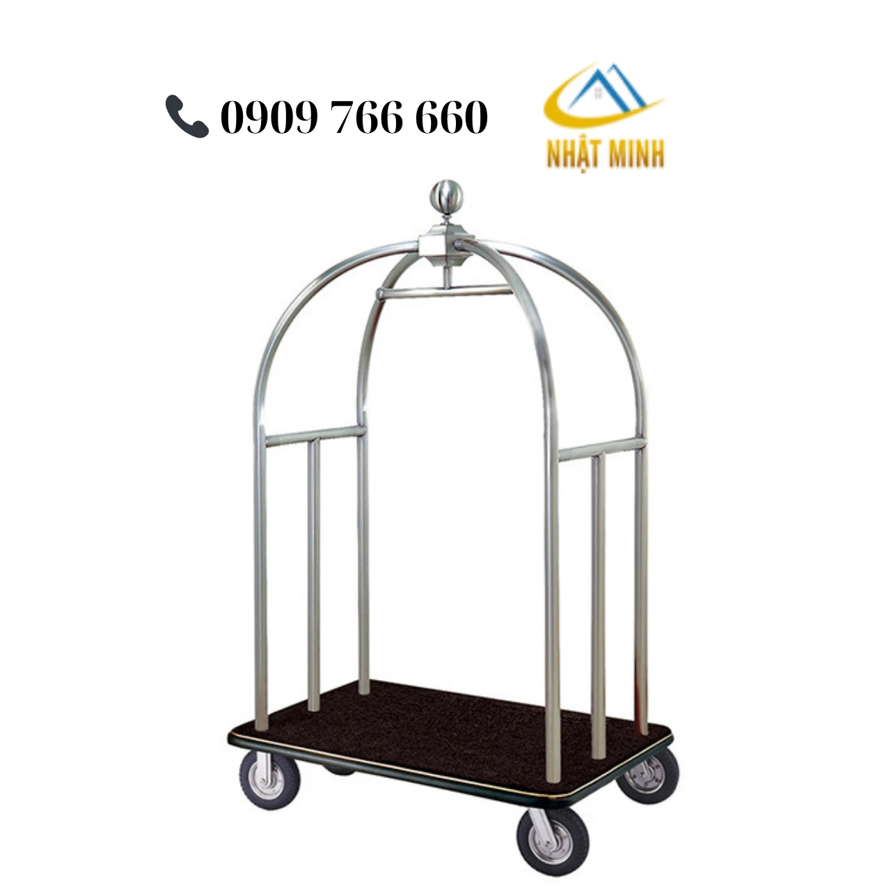Xe đẩy hành lý inox lồng