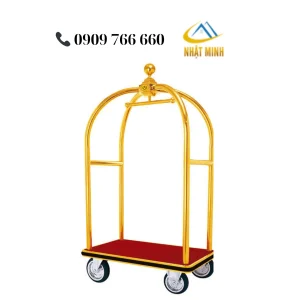 Xe đẩy hành lý mạ vàng hình chuông