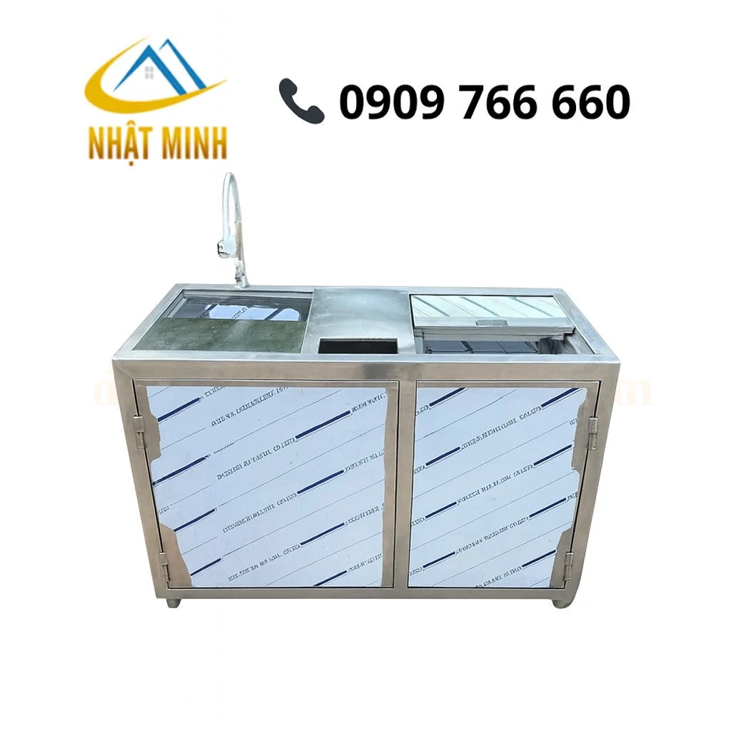 Bàn pha chế inox có hộc đá