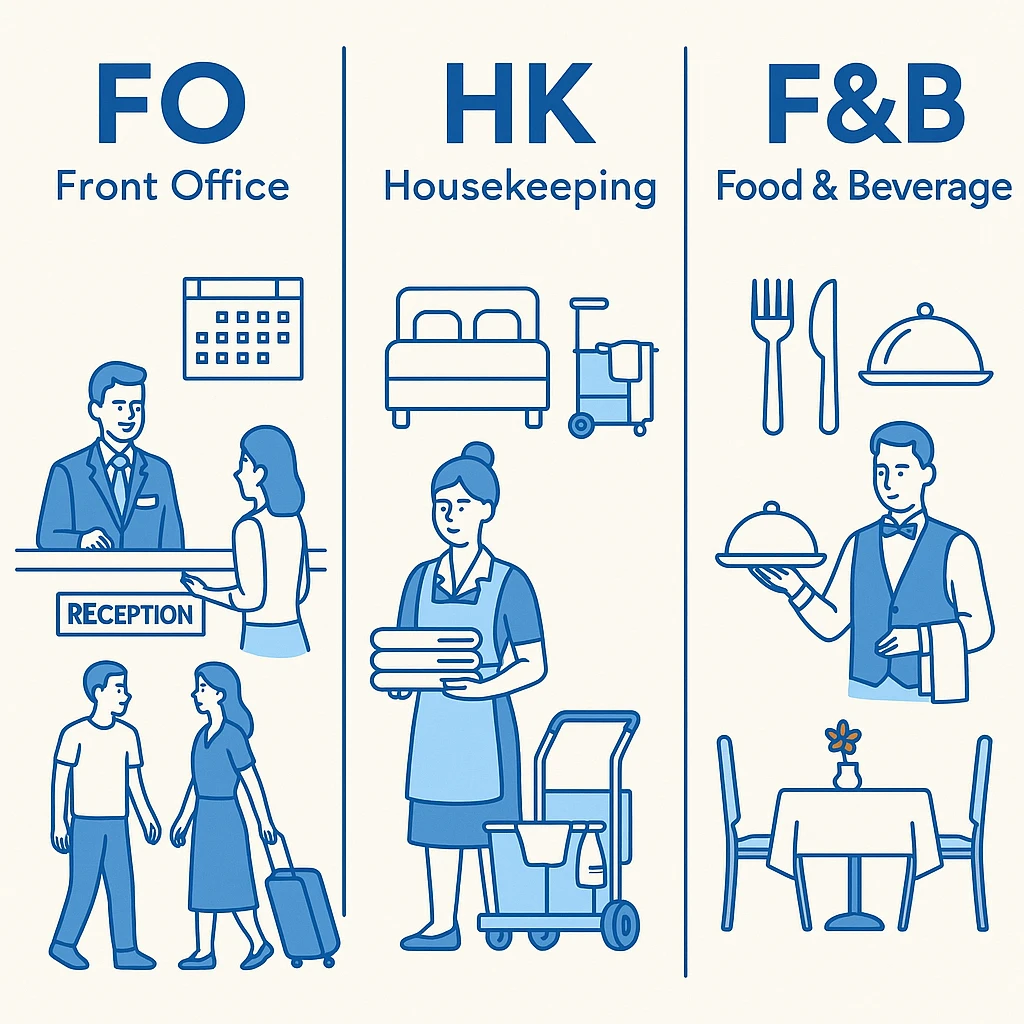 Phân biệt quy trình FO – HK – F&B trong khách sạn