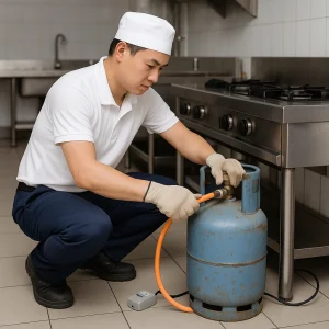 Lỗi Nguy Hiểm Khi Thay Bình Gas Thủ Công Cho Bếp