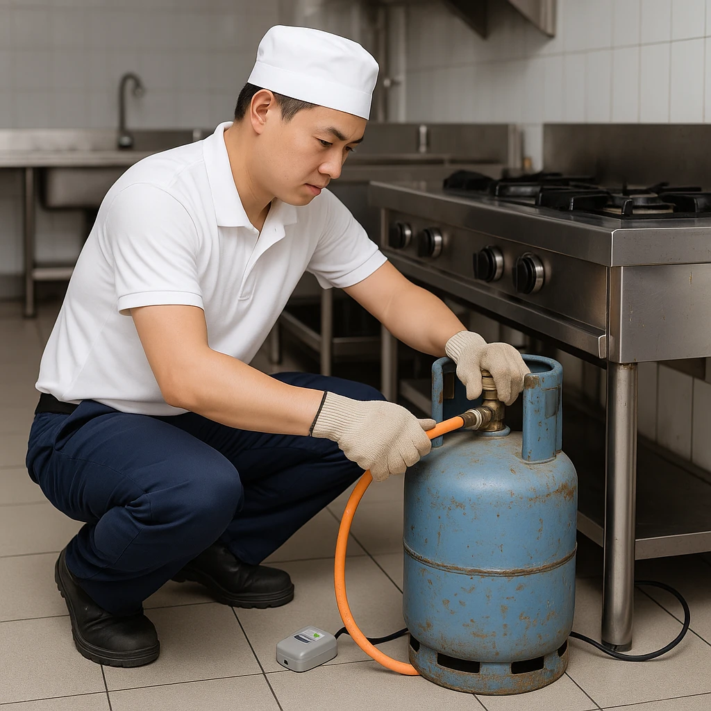 Lỗi Nguy Hiểm Khi Thay Bình Gas Thủ Công Cho Bếp