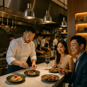 Không gian bếp mở (open kitchen)