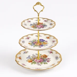 Khay 3 tầng hoa văn châu Âu