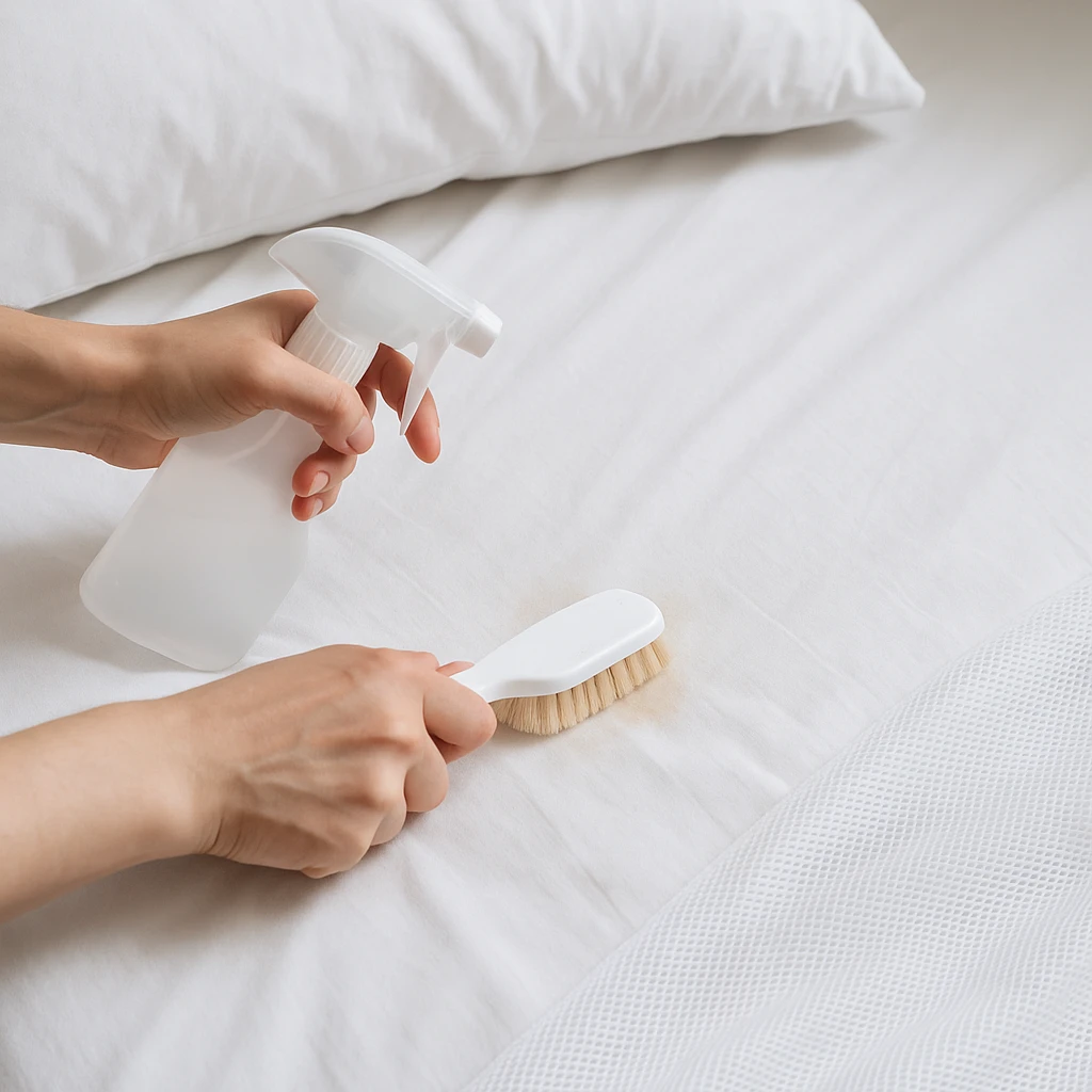 Xử lý vết bẩn ga giường trước khi cho vào máy giặt