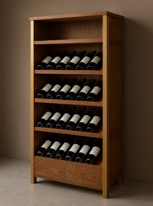 Kệ trưng bày rượu bằng gỗ tự nhiên