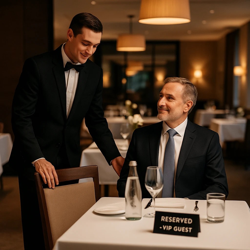 Hướng dẫn khách đến bàn và kéo ghế theo đúng quy tắc