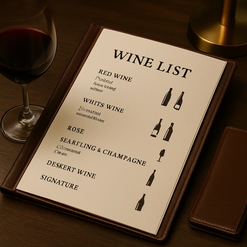 Wine list tiêu chuẩn của nhà hàng 5 sao gồm những gì?