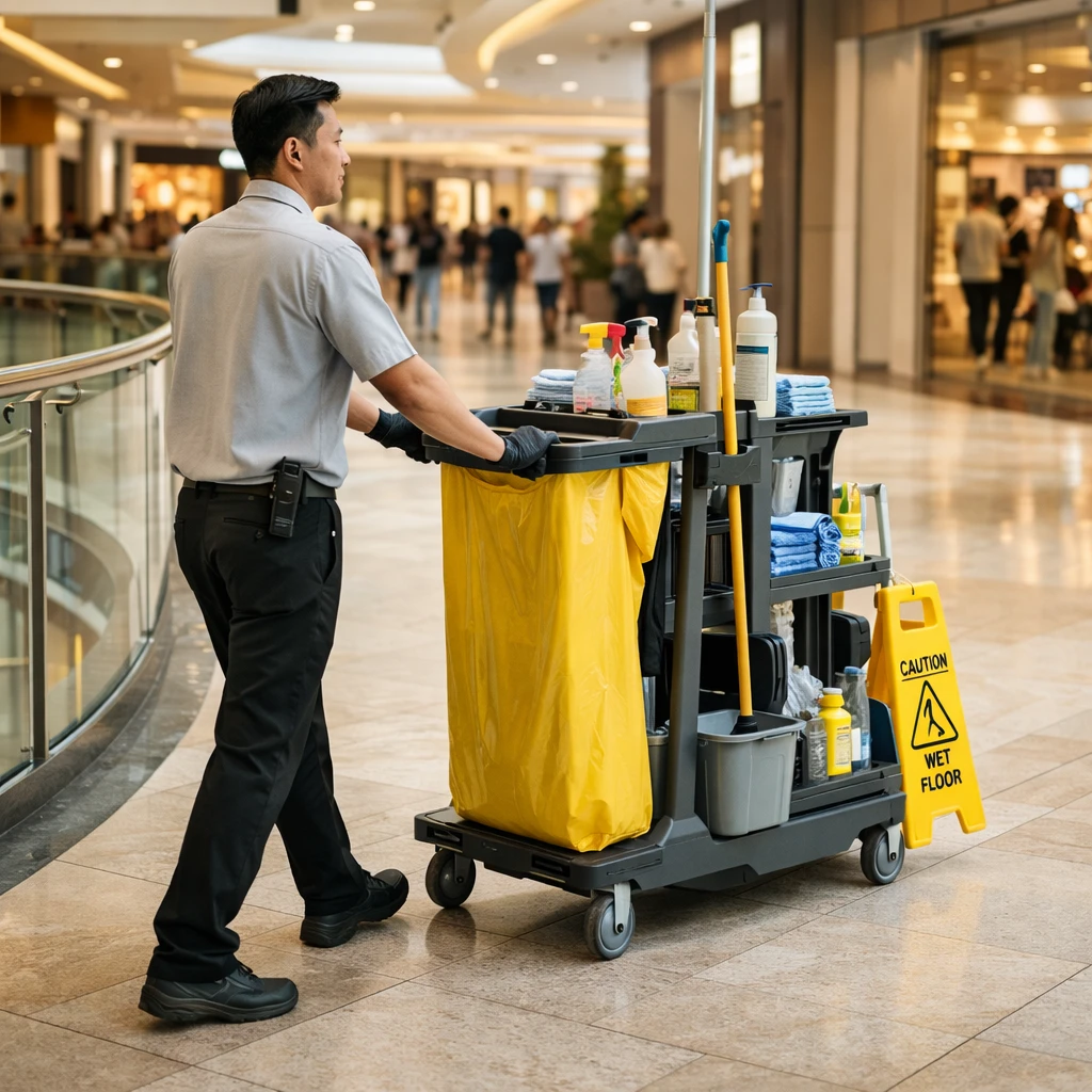Tìm hiểu về Xe dọn vệ sinh trung tâm thương mại