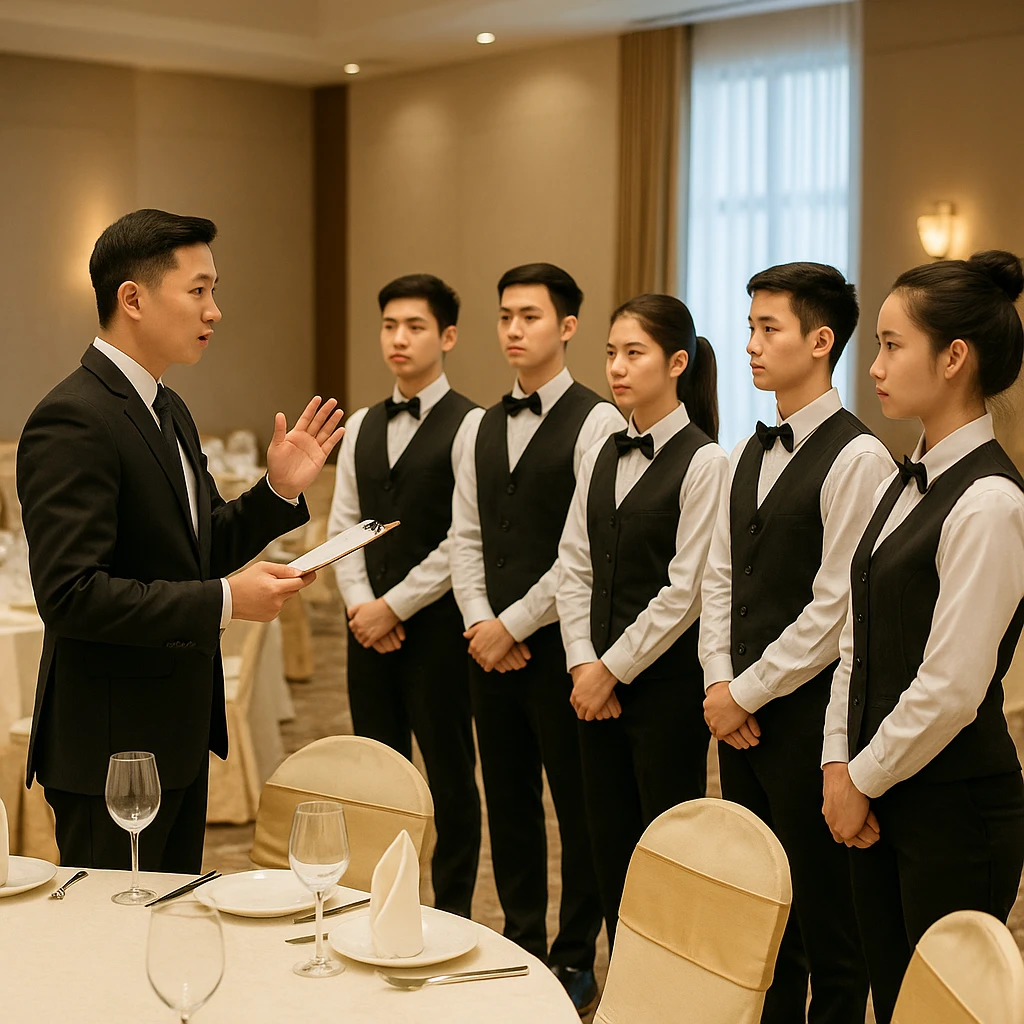 Cách đào tạo nhân viên phục vụ thời vụ tại nhà hàng tiệc cưới