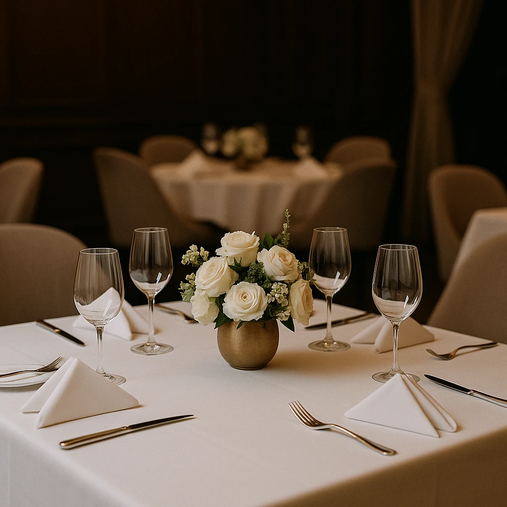 Chuẩn bị bàn tiệc theo tiêu chuẩn VIP