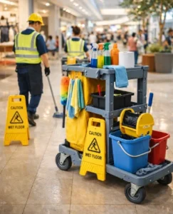 Tối ưu quy trình vệ sinh sàn bằng xe đẩy dọn vệ sinh