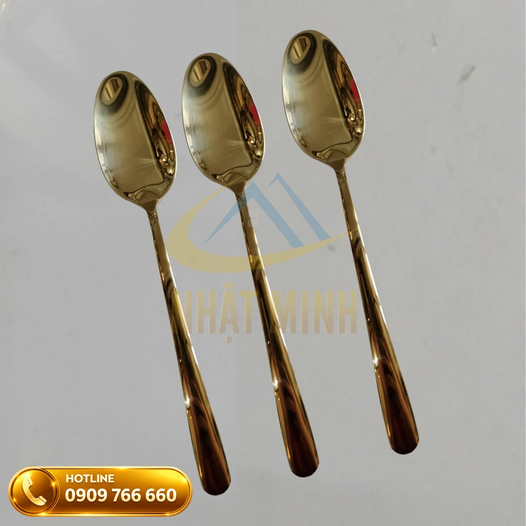 Muỗng inox mạ vàng Nhật Minh