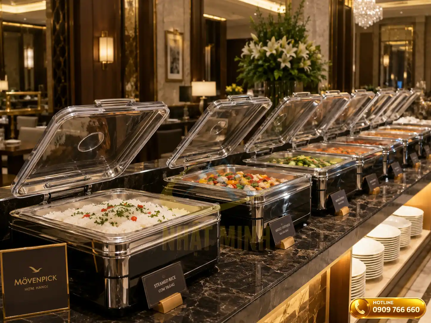 Nắp đậy khay GN 1/1 trong tiệc buffet nhà hàng