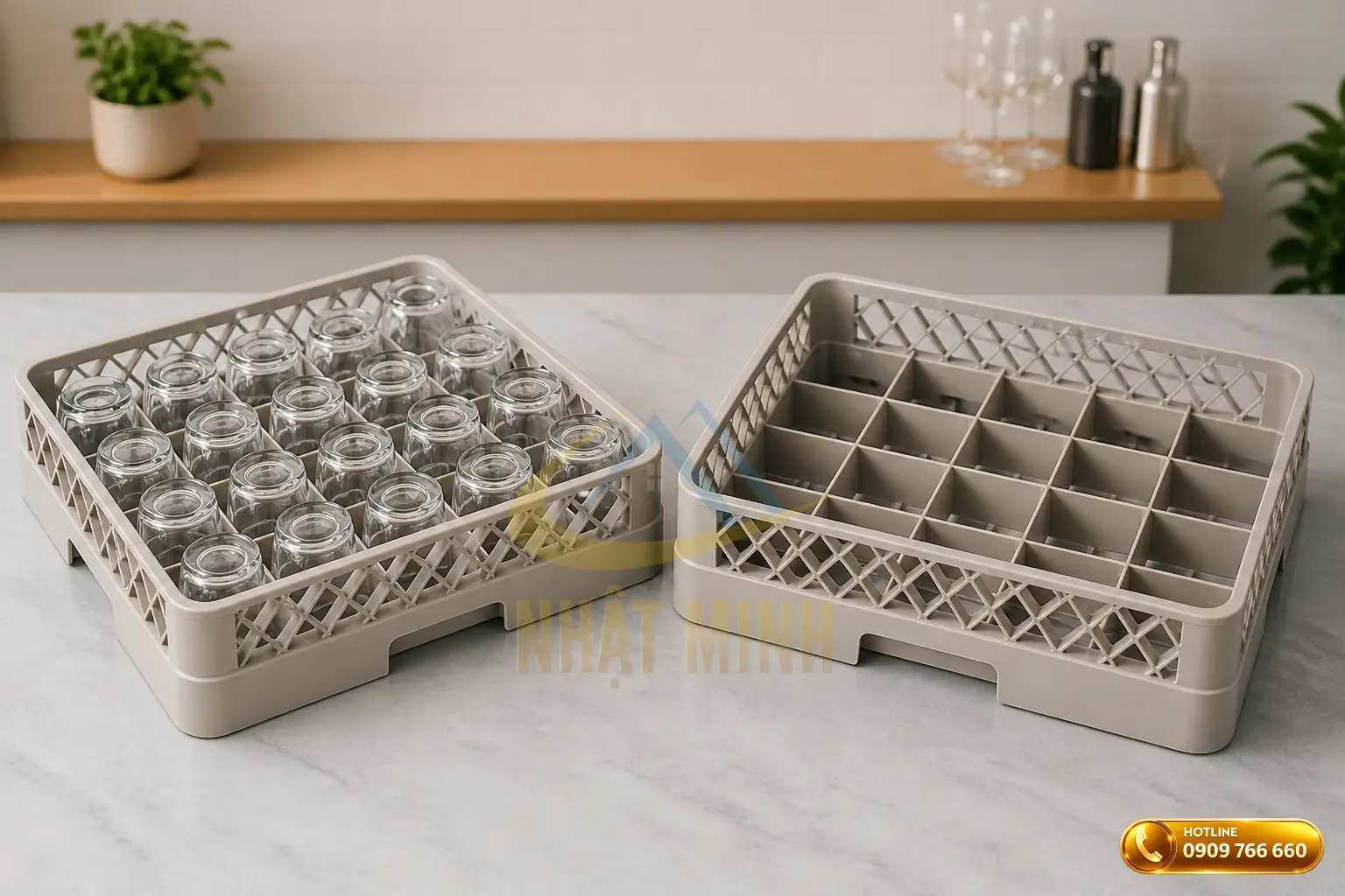 Rack đựng ly trong nhà bếp