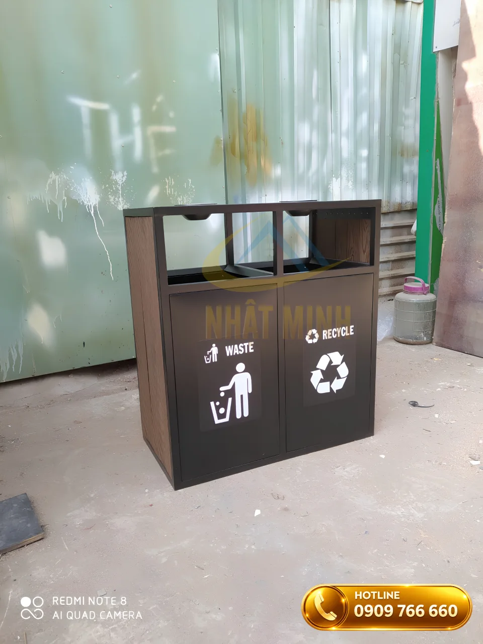 Thùng rác ngoài trời lắp đặt cố định của Nhật Minh