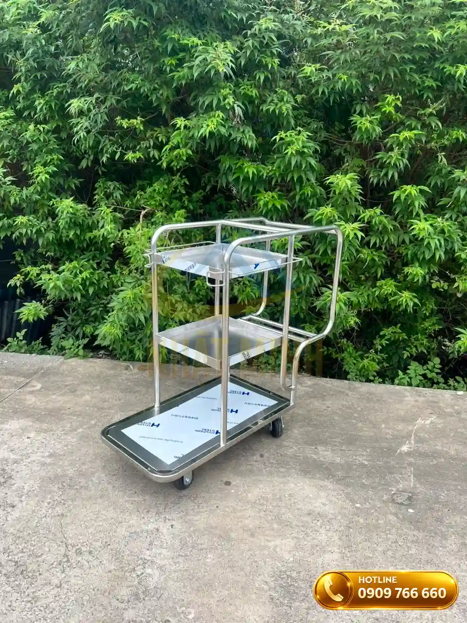 Xe dọn vệ sinh chất liệu inox 304 cao cấp