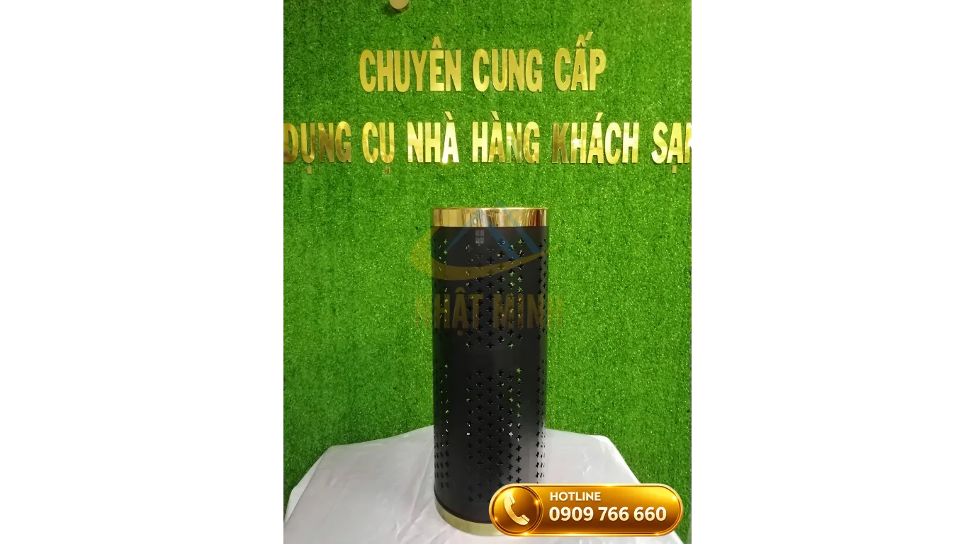 Sản phẩm thùng đựng dù sắt sơn tĩnh điện viền vàng