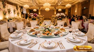Kích thước mâm xoay bàn tiệc chuẩn cho không gian nhà hàng sang trọng