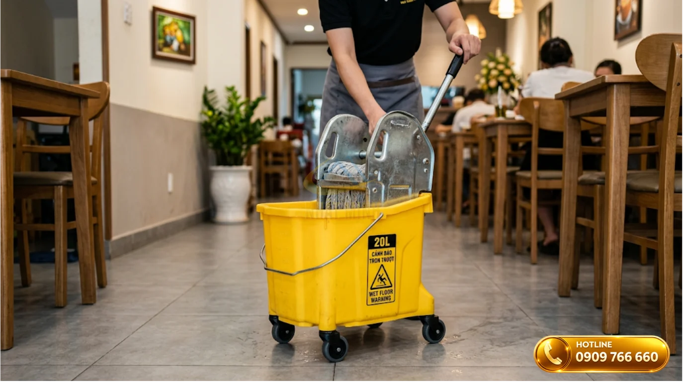 Xe vắt nước lau nhà 1 xô đúc từ nhựa PP cao cấp dung tích 20L siêu bền